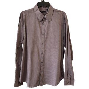 Theory Men's Purple Striped Regular Fit Shirt Size XL Casual Button Up Designe